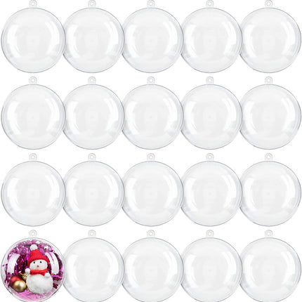 Akrüülpallid, jõulupallid, jõulukaunistused, puukaunistused, plastist, 20 tükki, läbipaistvad, pulmapeoks, 5 cm