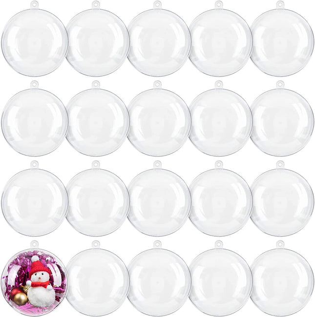Akrüülpallid, jõulupallid, jõulukaunistused, puukaunistused, plastist, 20 tükki, läbipaistvad, pulmapeoks, 5 cm