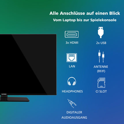Telefunken 43-tolline nutiteler VIDAA XU43VP750M - 4K UHD-teler, HDR-teler Dolby Visioniga, kolmekordne tuuner ja 6-kuuline HD+ garantii, must LED-teler