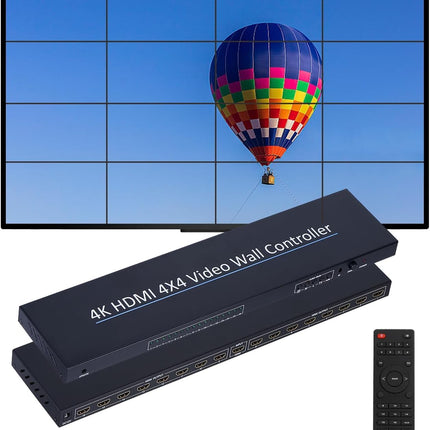 Videoseina kontroller 4x4 4K videoseina kontroller 24 liitmisrežiimiga RS232, 180° pööramine, heli ekstraktor HD multimeediumiliides videoliitija toetab 1 sisendit ja 16 väljundit