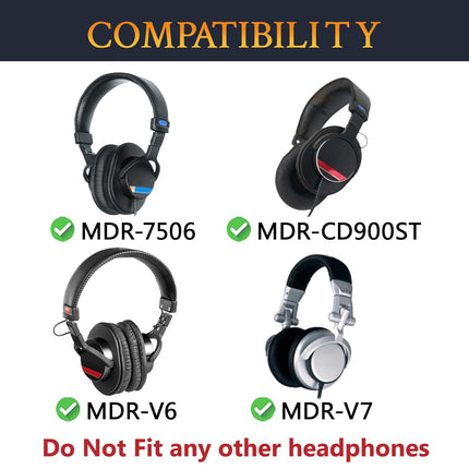 SOULWIT vahetuskõrvapadjad Sony MDR-7506 MDR-V6 MDR-V7 MDR-CD900ST monitorkõrvaklappidele, pehmem ja suure tihedusega vaht
