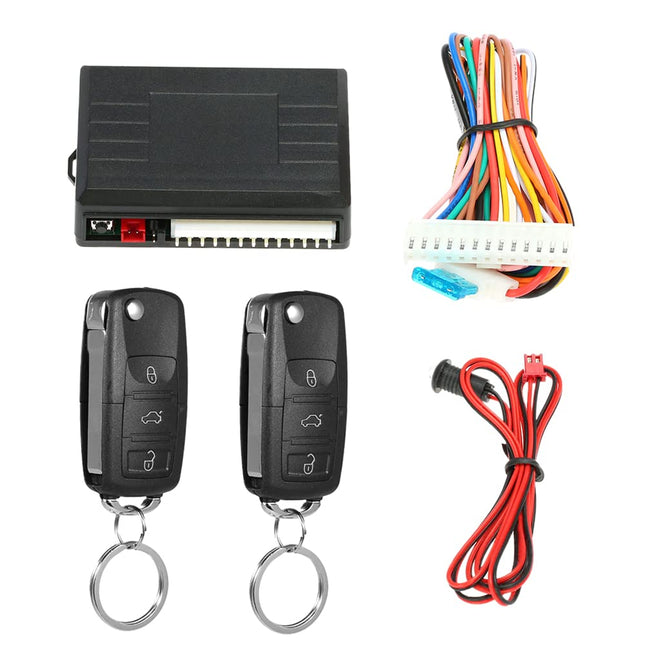 Shkalacar central locking universal car door lock trunk release, car alarm system, car key cover, keyless entry system central locking kit with remote control