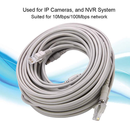 5M/10M/15M/20M CCTV Cable, AHD Video Power Cable for CCTV Security Camera Surveillance System, Cat Cable for IP Cameras NVR System 10 Mbps/100 Mbps (Color White)(10M)