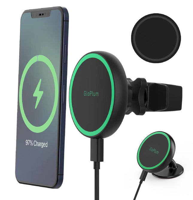 Gloplumiga ühilduv 15W laadija Magsafe autokinnitus, juhtmevaba magnetiline autotelefonihoidik, juhtmevaba autolaadija autolaadimisjaam telefonihoidik telefonidele 13/13 Pro/13 mini/13 Pro/12/12 Pro
