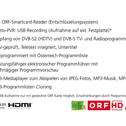 Wisi OR 397 A HDTV ORF satellite receiver with HDMI and SCART socket for ORF card