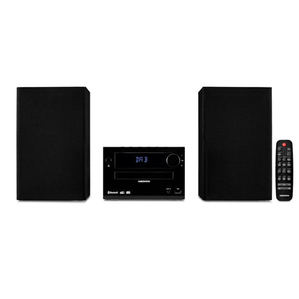 MEDION E64482 mikroaudiosüsteem kompaktne süsteem (DAB+, CD-mängija, PLL FM-raadio, Bluetooth, MP3-mängija, AUX, kõrvaklapipesa, USB, unetaimer, hämardatav ekraan) must