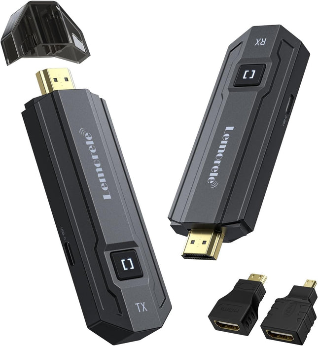 HDMI juhtmevaba saatja ja vastuvõtja, Lemorele 165FT/50M HDMI juhtmevaba edastus toetab 8 saatjat 1 vastuvõtjale, 5G HDMI juhtmevaba edastus Netflixi/TikToki/YouTube'i voogesitamiseks sülearvutist, arvutist HDTV-sse/projektorisse