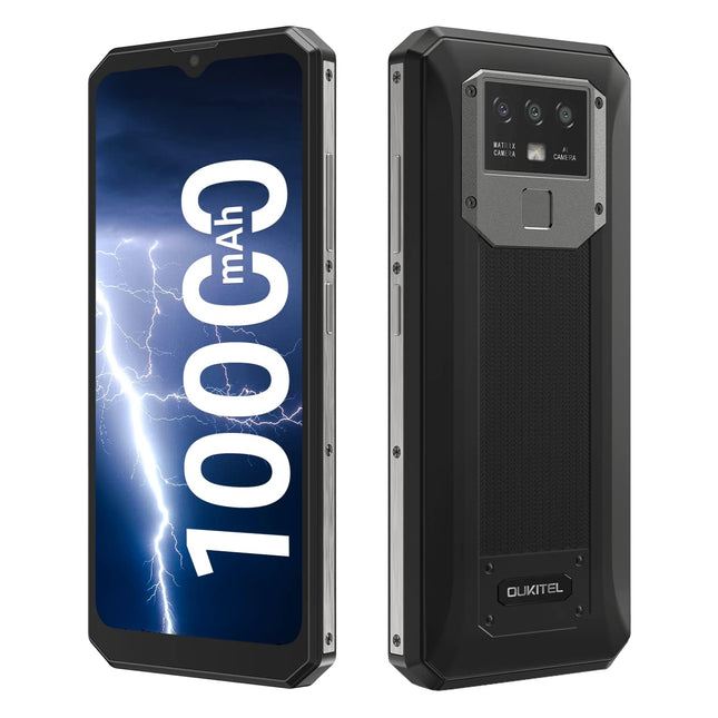 OUKITEL K15 Plus 10000mAh Battery Unlocked Smartphone, 4GB+32GB, 18W Fast Charge+Reverse Charge, 13MP Triple Camera, Android 10 Dual SIM Mobile Phone, 6.52''HD+, Fingerprint Face Recognition NFC Black
