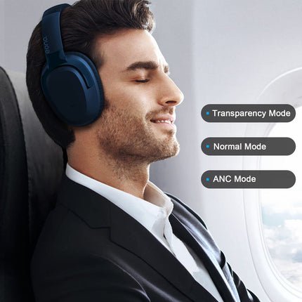Eono mürasummutavad kõrvaklapid - juhtmevabad kõrvapealsed Bluetooth-kõrvaklapid - ANC Eonoheadphone 1 mitme režiimiga mürasummutusega, AUX, mikrofon, pehmed kõrvapadjad, 40-tunnine aku (sinine)