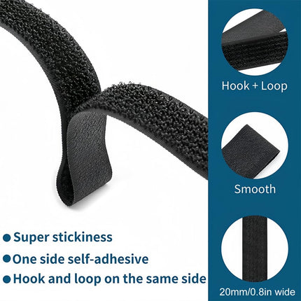 Hook and Loop Cable Ties, Reusable, Cuttable, 10 m, Adjustable Fastening Cable Ties, Hook and Loop Securing Strap for Cable Management, Cable Organizer, 2.5 cm Wide