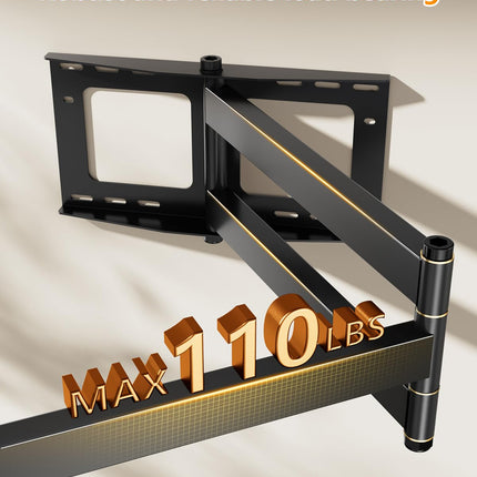 FORGING Mount teleri seinakinnitus 1090 mm pika varrega 32–80-tollistele LCD/LED/OLED lameekraanidele kuni 45 kg, kallutatav, pööratav, pööratav, teleri kronstein, max VESA 600 x 400 mm