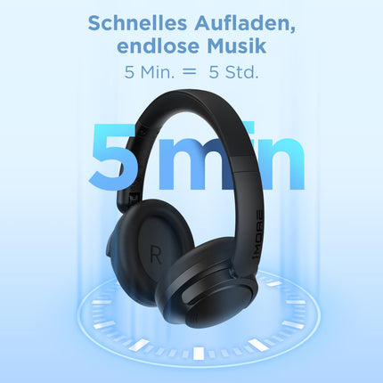 1MORE SonoFlow SE kõrvaklapid Bluetoothiga, aktiivse mürasummutusega juhtmevabad kõrvaklapid, 70 tundi mänguaega, kiirlaadimine, mikrofoniga ENC kõrvaklapid, sügav bass, ekvalaiseri eelseadistus