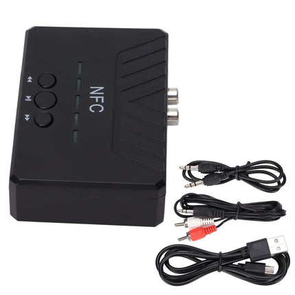 Wireless Audio Receiver, NFC Bluetooth 5.0 Receiver AUX Wireless Audio Adapter, for Music Streaming Sound System Work, Compatible with TV Computers, Mobile Phones, Stereo Systems, Power Amplifiers