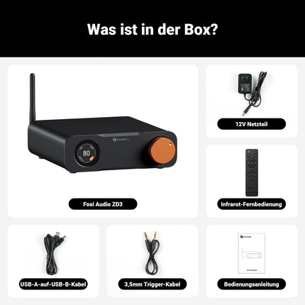 Fosi Audio ZD3 lauaarvuti DAC eelvõimendi, täielikult tasakaalustatud DA konverter ES9039Q2M-iga koduse stereo võimendi jaoks, TV HDMI ARC/Bluetooth/USB/optilised/koaksiaalsisendid, XLR/RCA väljundid koos kaugjuhtimispuldiga