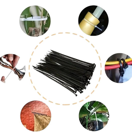 100 musta plastkaablisidet, 10 cm, 100 mm x 2,5 mm, must, vastupidav nailon, kõrge tugevusega, 10,2 cm kvaliteetsed nailonist kaablisidemed, kaablisidemed, turvaline iselukustuv, kodu, aed