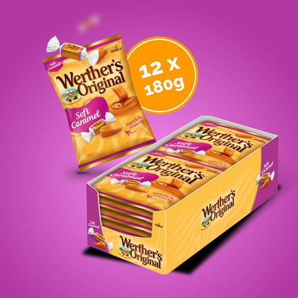 Werther's Original Soft Caramel – 12 x 180g – Soft cream toffees with a delicious caramel flavor