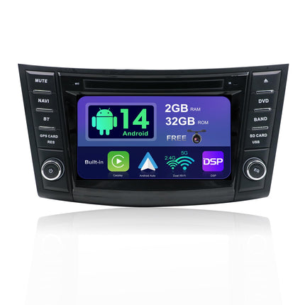 SXAUTO Android 14 IPS autoraadio sobib Suzuki Swift ERTIGA (2011-2017) - Sisseehitatud Carplay/Android Auto - TASUTA tahavaatekaamera - 2G+32G - Roolilt juhtimine DAB kiire käivitusega WiFi 4G - 2 DIN 7-tolline