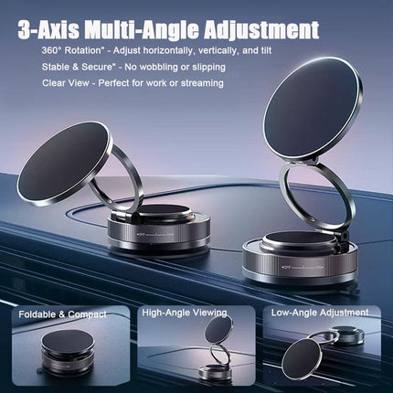 GemCoo autokinnitusega mobiiltelefonihoidik, magnetiline, Magsafe'i 360° pööratav autotelefonihoidik iminapaga, universaalne telefonihoidik iPhone'ile, Samsungile, metallile, klaasile, seinale, peeglile