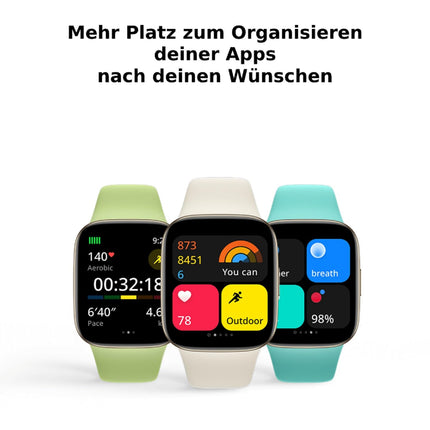 Xiaomi Redmi Watch 3, 1,75-tolline AMOLED-ekraan, 121 treeningrežiimi, SPO₂ mõõtmine ja 24-tunnine pulsisageduse jälgimine, Bluetooth-kõned, GPS-multisüsteem, 5 sularahaautomaati, kuni 12-päevane aku tööiga, must