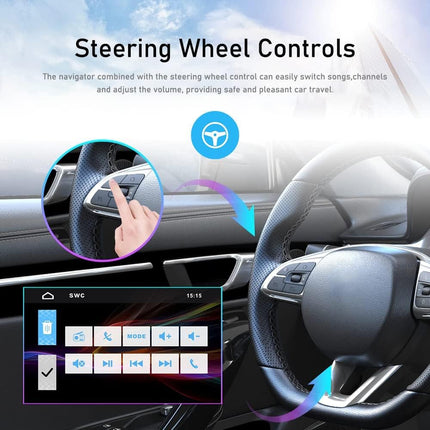 CAMECHO 5-tolline ühe DIN-iga puutetundliku ekraaniga autoraadio Bluetooth-vabakäesüsteemiga, peegliühendusega, FM-raadioga, USB-TF-Aux-sisendiga, kiirlaadimisega, autoraadio tahavaatekaameraga, puldiga, mikrofoniga