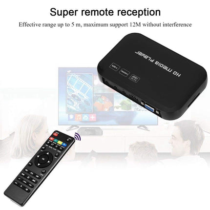VBESTLIFE 1080P videopleier HDMI VGA, meediapleier multimeediapleier USB-mälupulgahoidjaga, 2,5T kõvaketas, SD-kaardi tugi MKV, MOV, AVI, M2TS, TP, TRP, IFO,