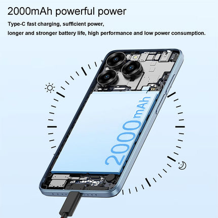 Hipipooo Mini lukustamata nutitelefon 4G telefon 3.0-tolline kahe SIM-kaardiga 2000mAh akuga kahe kaameraga Android 10.0 neljatuumaline WiFi Bluetooth leviala varutelefon (sinine, 3GB+64GB)