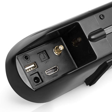 Technaxx DAB+ heliriba TX-139 - 7 LED-taustavärvi, DAB+, FM-raadio, Bluetooth V5.0, HDMI ARC, USB, AUX-IN, kella- ja äratusfunktsioon, LCD-ekraan, kaugjuhtimispult, TV, muusika, heli, mobiiltelefon, tahvelarvuti, raadio