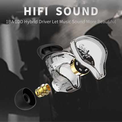 Yinyoo CCZ Melody kõrvasisesed kõrvaklapid, juhtmega kõrvaklapid ilma mikrofonita, kõrvamonitorid, IEM HiFi bass 1DD 1BA-ga, kõrvauimedega, 4N OFC-kaabel muusikutele, lauljatele