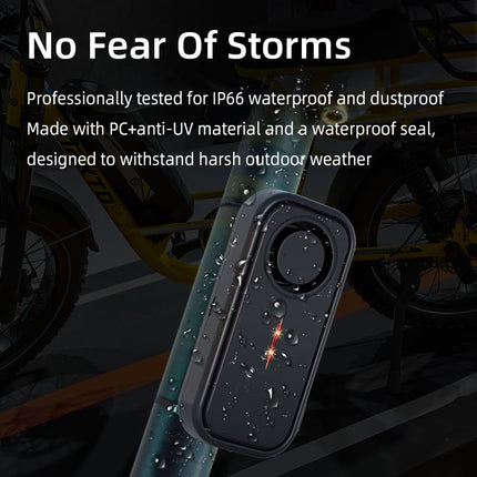 HoneTeek Anti-Theft Bicycle Alarm with Remote Control, 113 dB Wireless Vibration, Motorcycle Bike Alarms for E-Bikes, Scooters with LED Lights, Waterproof Car Alarm System with Motion Sensor,