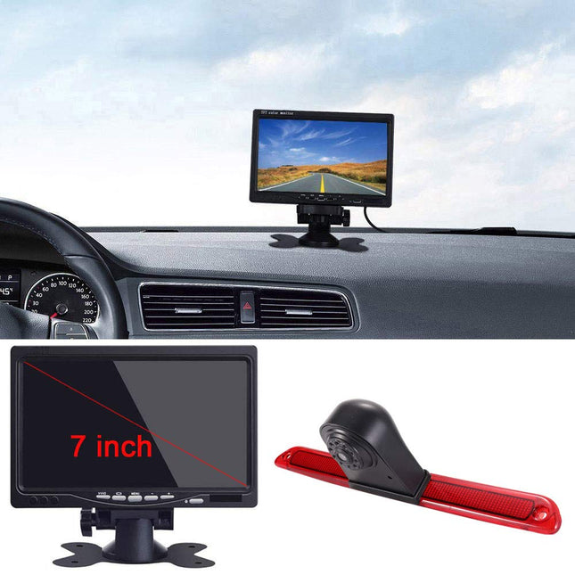 Waterproof parking camera brake light rear view camera integrated in 3rd brake light camera with 4.3" LCD monitor for van roof camera Mercedes Sprinter W906/Crafter Caravelle