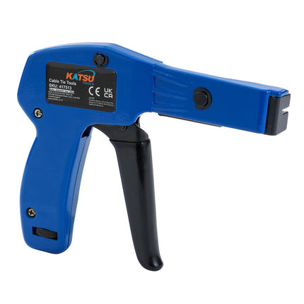 KATSU Cable Tie Gun for Cable Ties Heavy-Duty Professional Tensioning and Cutting Tool with Automatic Flush Cutting for Plastic Nylon Ties 417513