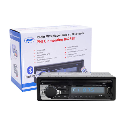 Bluetooth-autoraadio, digitaalne meediapleier PNI-8428BT, 4 x 45 W autoaudio FM-raadio, auto MP3-mängija USB/SD/AUX käed-vabad funktsioon juhtmevaba kaugjuhtimispuldiga must