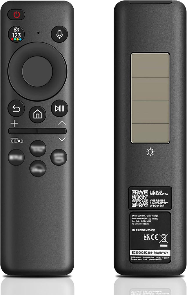 BN59-01432A Replacement Remote Control for Samsung, Universal Solar Voice Remote Control for Samsung Smart TVs with 4 Shortcut Buttons, Compatible with 2021-2022 Smart 4K HD TV