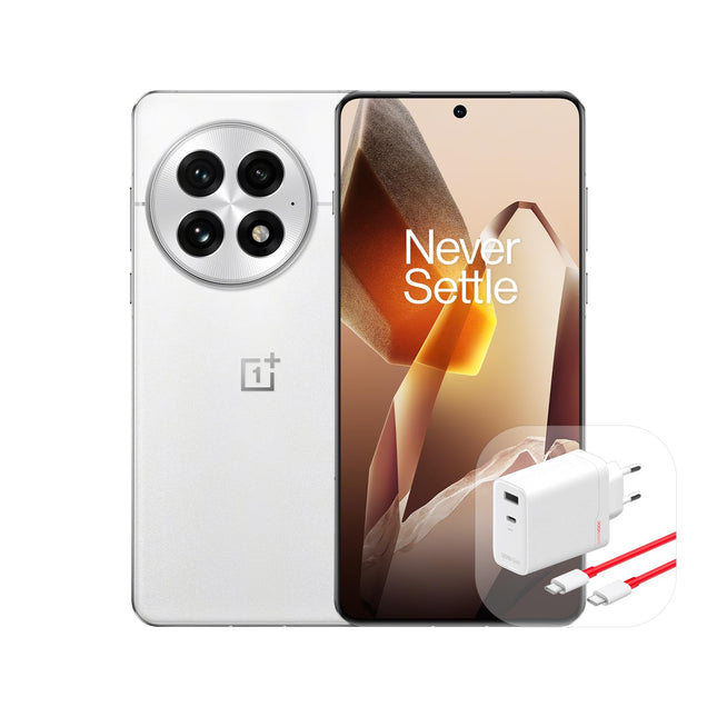 OnePlus 13 5G nutitelefon, 16 GB muutmälu, 512 GB salvestusruumi, 6,82-tolline 120 Hz QHD ekraan, Snapdragon 8 Elite protsessor, 50 MP kolmekordne tagakaamera + optiline pildistabilisaator + 3X, 32 MP esikaamera, 6000 mAh aku, Arctic Dawn