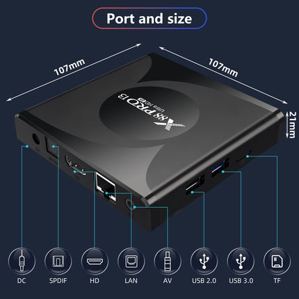 Android 13.0 teleriboks, Android Box 2 GB RAM 16 GB ROM RK3528 neljatuumaline Cortex-A53 graafikakaart Mali-450 tugi 8K 10/100M LAN enteret 2.4G/5G kahesageduslik WiFi 6 BT 5.0 USB 2.0/3.0