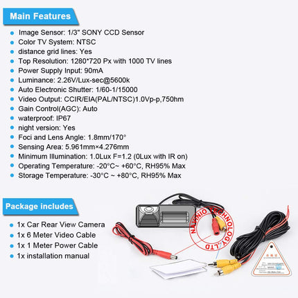 1280x720 pikslit 1000TV rida auto tahavaatekaamera Renault Kangoo 2II Express Kadjar Clio 4 IV 5D Estate Sandero Dacia Megane Latitude Sedan MB Smart Fortwo Cabrio FIAT Talento Kasten jaoks