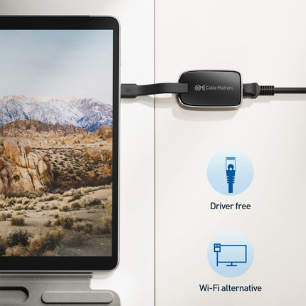 Cable Matters' Foldable USB C Ethernet Adapter, Portable USB C LAN Adapter, USB-C to LAN Adapter with 10/100/1000 Mbps Ethernet Network - Thunderbolt 4/3, USB4 Compatible