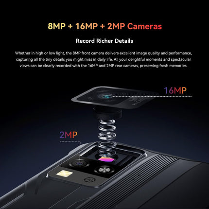 Blackview BV4800 SE välistingimustes kasutatav mobiiltelefon, 5100mAh, 12GB+64GB/2TB (2025), lepinguta nutitelefon, 6.56" 90Hz, IP69K veekindel, ehitusplatsi telefon, 16MP+8MP/kaks 4G/OTG/GPS/NFC (oranž)