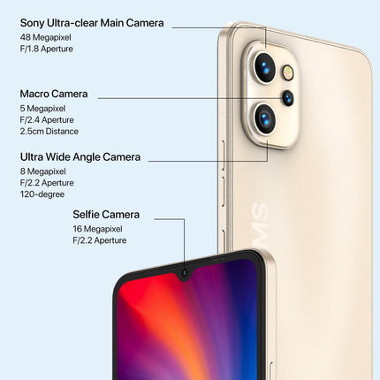 UMIDIGI nutitelefon ilma lepinguta, odav, A13 Pro (128GB) mobiiltelefonid NFC-ga, 48MP+16MP kaamera, 6,7" HD+ ekraan, 4GB RAM, Android 11 SIM-vabad mobiiltelefonid, 5150mAh kaheksatuumaline, 4G kahekordne SIM/sõrmejälg/GPS
