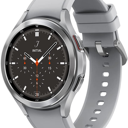 Samsung Galaxy Watch4 Classic, ümar Bluetooth nutikell, Wear OS, pöörlev raam, fitnesskell, aktiivsusmonitor, 46 mm, hõbedane (saksa versioon) [ELi versioon]