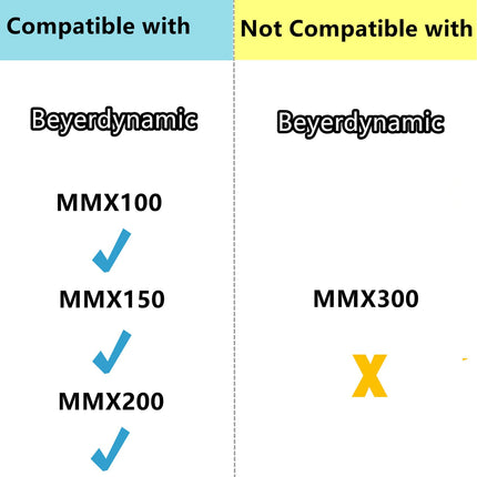 TaiZiChangQin MMX150 Replacement Ear Pads Compatible with Beyerdynamic MMX200 MMX100 MMX150 Wireless Headphones (Not Fit MMX300), Protein Leather Ear Cushions