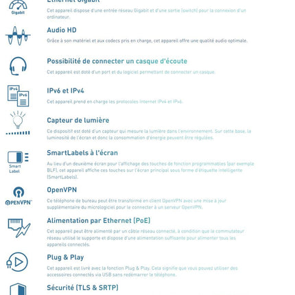 Snom D717 IP-telefon, SIP-lauatelefon (3 isemärgistavat funktsiooniklahvi, kõrglahutusega värviline TFT-ekraan, integreeritud valgussensor, PoE IEEE 802.3af), must, 00004397