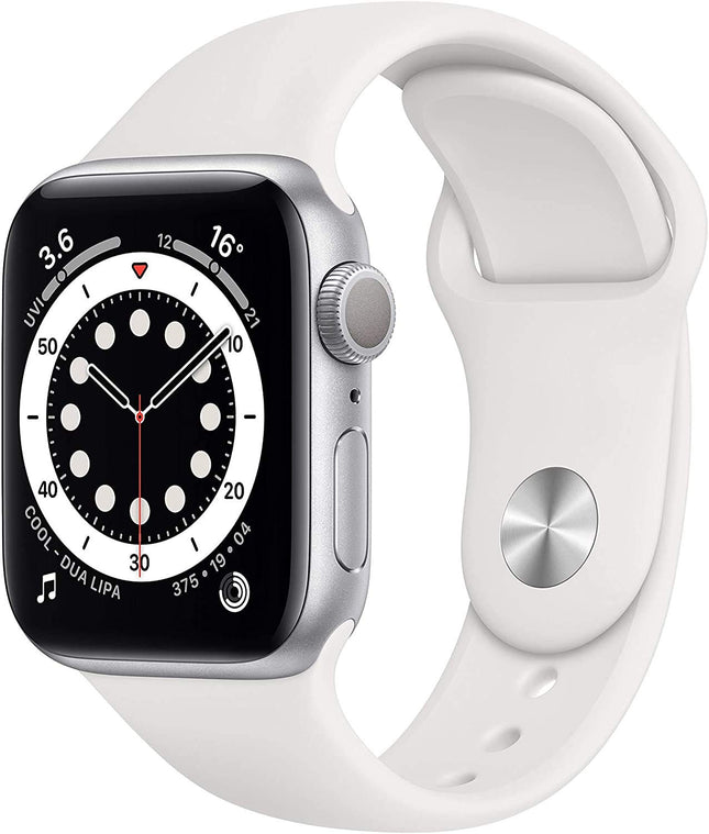 Apple Watch Series 6 (GPS, 40MM) Silver Aluminum Case with White Sport Band (Refurbished)