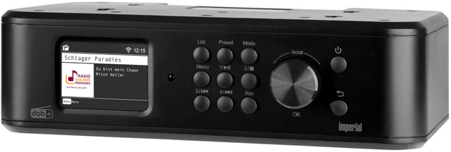 IMPERIAL DABMAN i460 – internetiraadio/DAB+ (voogedastusteenused, leti alla/seinale paigaldatav, Bluetoothi ​​saatmine/vastuvõtmine, USB-salvestus, hotellirežiim) – must
