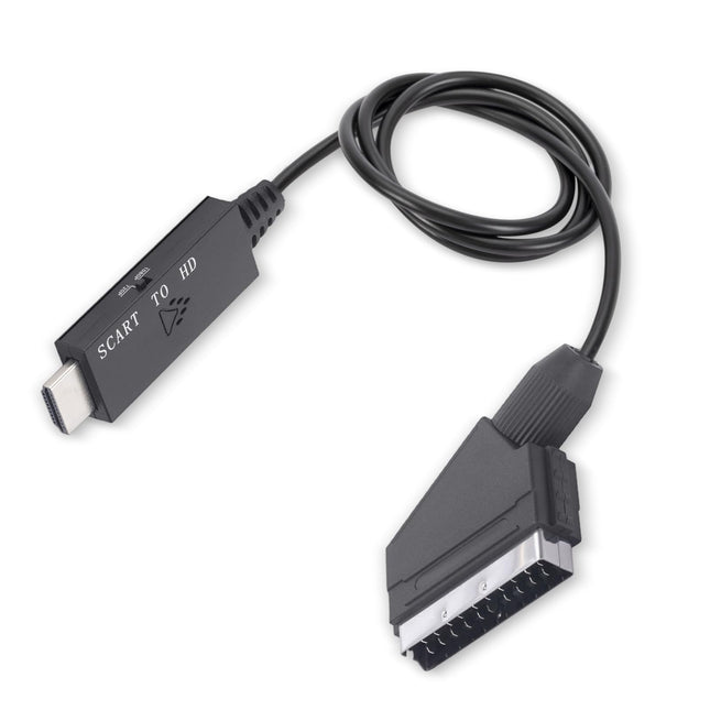 SCART-HDMI muundur, 1080P 60Hz 720P 60Hz HD videomuundur SCART-HD multimeediaadapter, SCART-muunduri videoühenduskaabel DC 5V Plug and Play