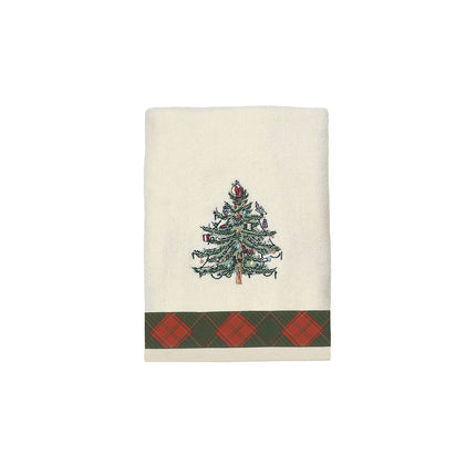 Avanti Linens Spode rätik, jõulupuu, tartan kollektsioon, elevandiluu