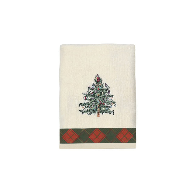 Avanti Linens Spode rätik, jõulupuu, tartan kollektsioon, elevandiluu