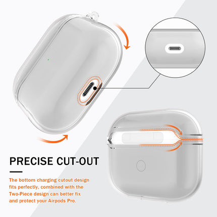 MHYALUDO Transparent Case Compatible with Airpods Pro Case, Compatible with Airpods Pro (2019) Case, Transparent Soft Shockproof Protective Case with Cleaning Pen with Lanyard, Black