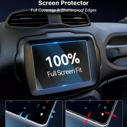 WEIPIN 8.4" Navigation Tempered Glass Screen Protector for Jee-p Compass 2017-2020/ Renegade 2018-2024, GPS Navi Screen Protector with Tempered Glass 9H Scratch-Resistant Anti-Fingerprint