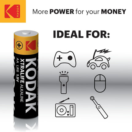 Kodak | AA-patareid | Topelt-A-patareid | 100 tk pakk | Ühekordsed patareid | Leelispatarei | 1,5 V